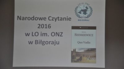 4 września 2016 – Narodowe Czytanie 2016