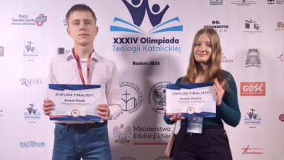 9 kwietnia 2024 – Paulina i Kacper finalistami Olimpiady Teologii Katolickiej